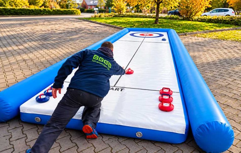 Curlingbahn in Aktion